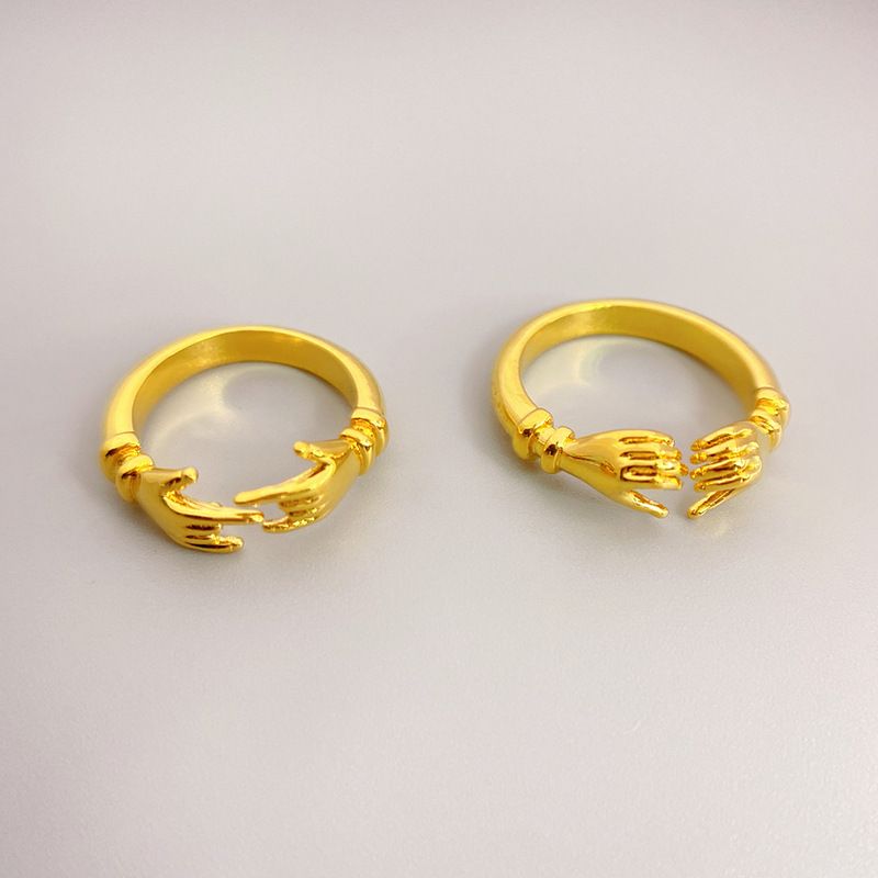 New Adjustable Brass Plated Genuine Gold Personalized Fashion With Female Small Hand Styling Finger Ring_voghion.com