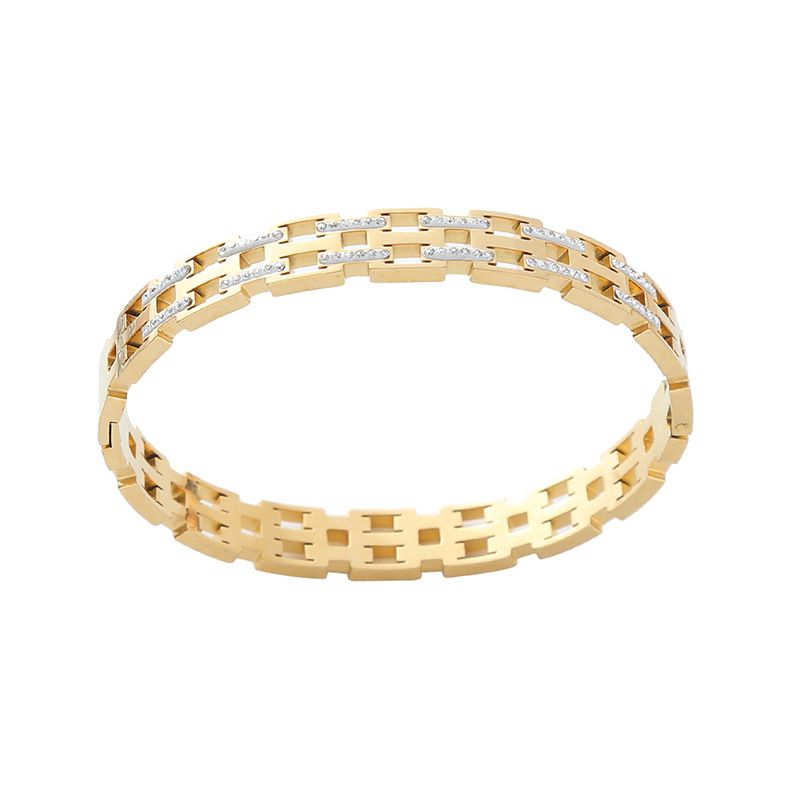 Cinturino per orologio cavo in acciaio al titanio galvanizzato con diamanti intarsiati, nuovo stile, personalità, gioielli di alta gamma_voghion.com