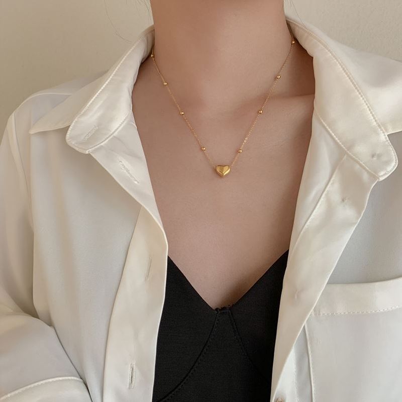 Minimalistyczny naszyjnik ze stali tytanowej dla kobiet Niche Design Feeling Gold Collar Chain New Product_voghion.com