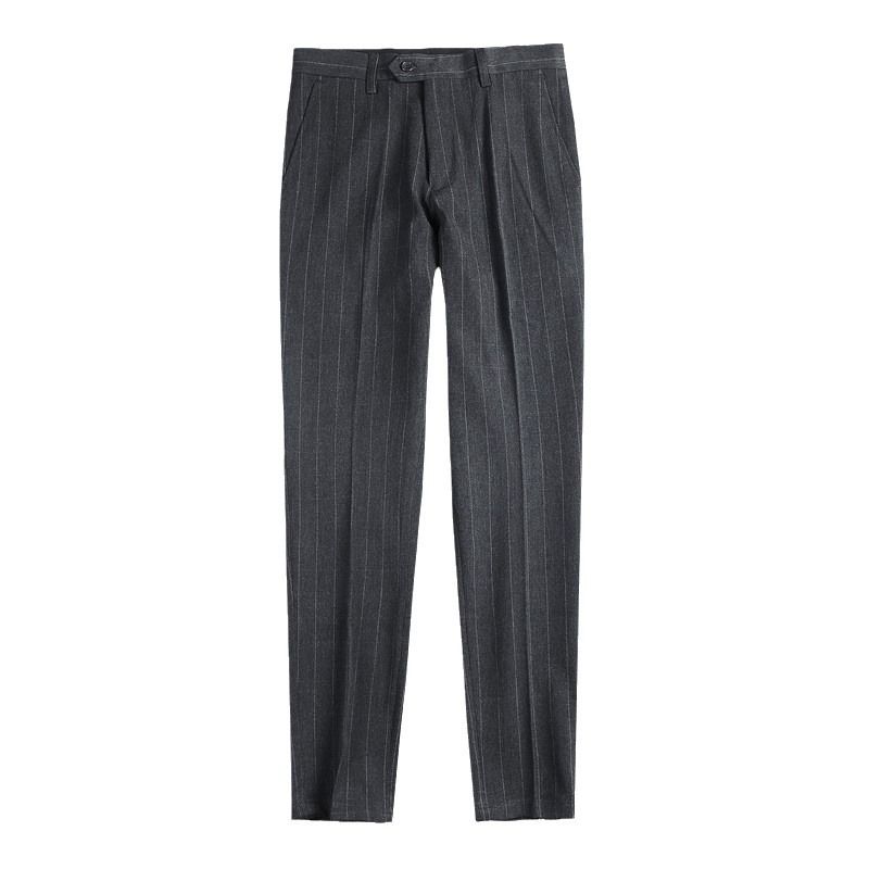Summer thin men's slim-fitting trousers fashionable striped pants Korean version comfortable micro-elastic small foot_voghion.com