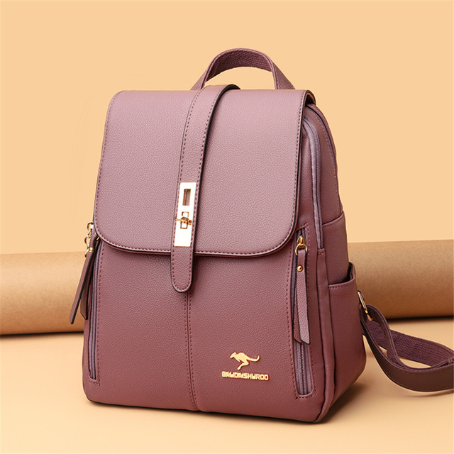 Women Large Capacity Backpack Purses High Quality Leather Female Vintage Bag School Bags Travel Bagpack Ladies Bookbag Rucksack_voghion.com
