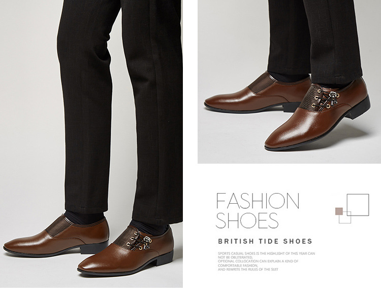 Men's Business Dress Shoes - Genuine PU Leather Formal Oxfords With Rubber Sole, Comfortable & Breathable For Office, Wedding & Casual Wear_voghion.com