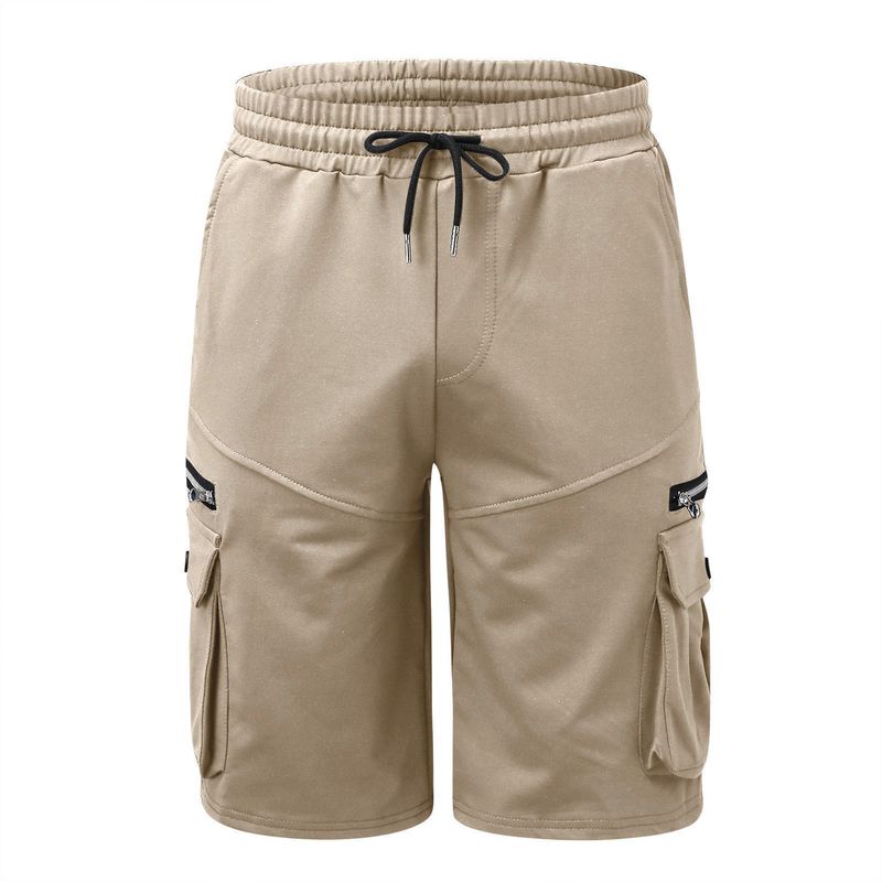 Europäesch an amerikanesch Männer Summer Overalls Hosen Kotteng locker Plus Size Fënneft Hosen Männer Multi-Täsch Casual Hosen_voghion.com