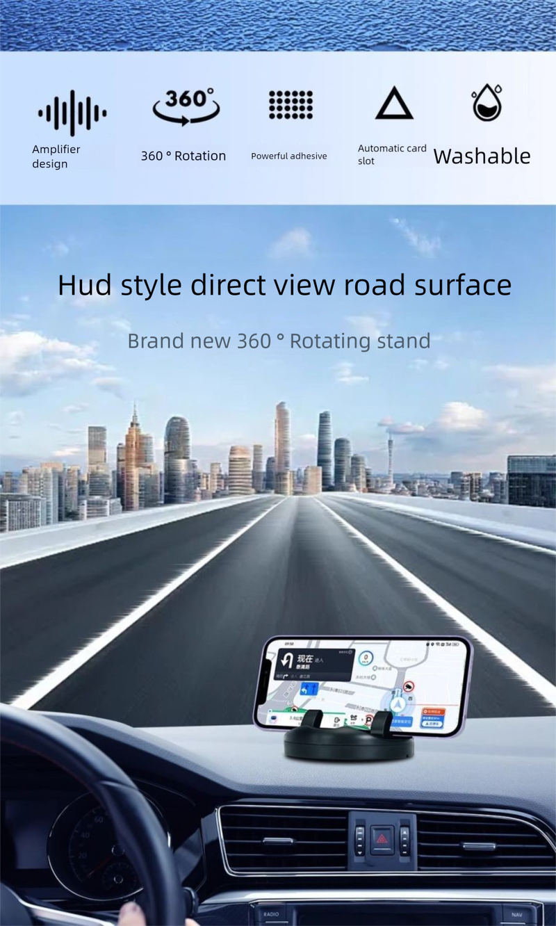 Autotelefoonhouder voor dashboard, multifunctionele navigatiestandaard, universeel draaibaar verticaal scherm_voghion.com