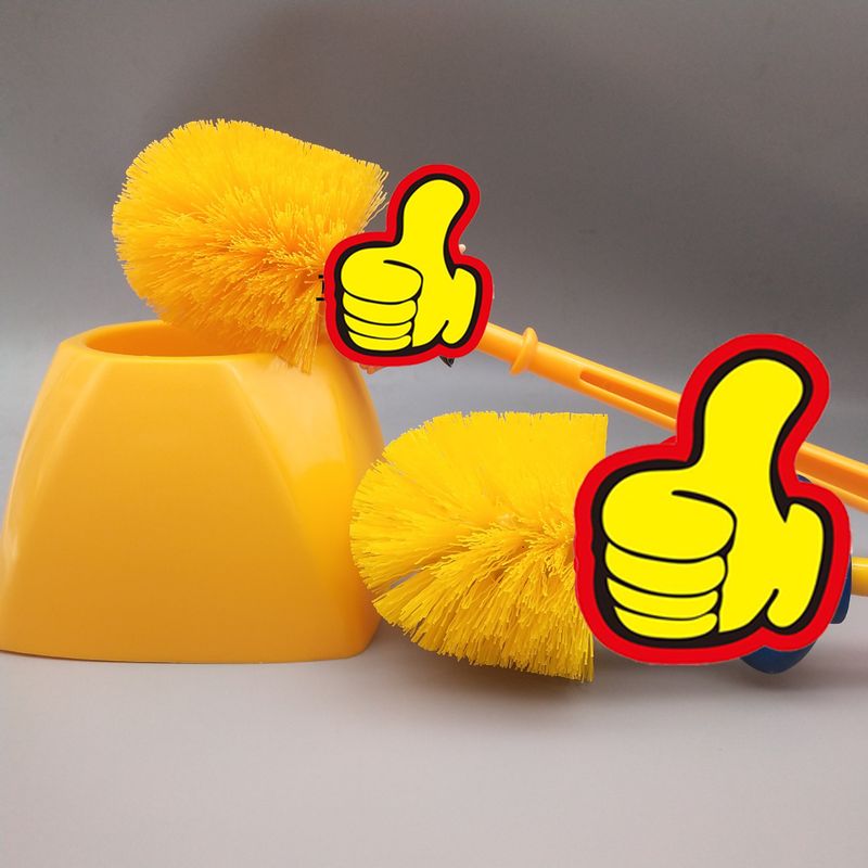 Funny Toilet Brush With Doll Design – Quirky & Practical Bathroom Cleaning Tool (Yellow/White, Detachable Brush Head, No-Slip Base Option)_voghion.com