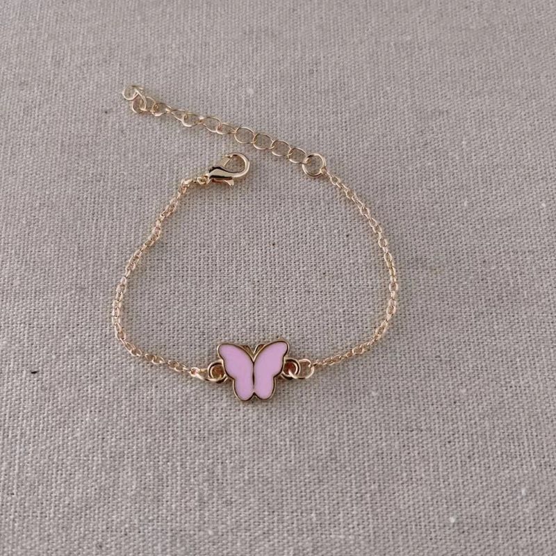 Nuovo set di gioielli a farfalla in acrilico colorato dolce versatile collana clavicola da donna accessori unici alla moda_voghion.com