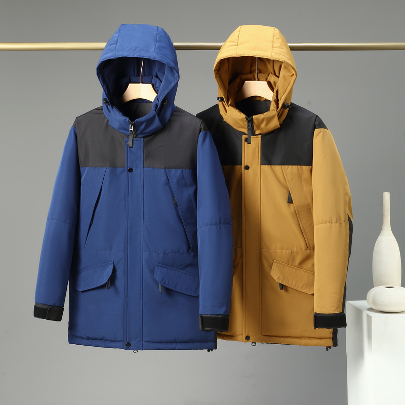 Giacca da lavoro invernale da uomo in piumino di cotone, nuova giacca di cotone casual di media lunghezza ispessita di marca alla moda_voghion.com