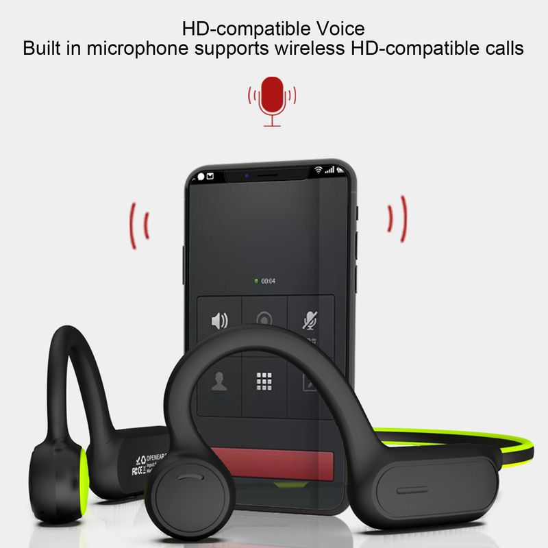 Haken Bluetooth-kompatibel Wasserdichte Kopfhörer Knochen Drahtlose IPX4 Ohr 5,0 Leitung Sport Headset für Laufen_voghion.com