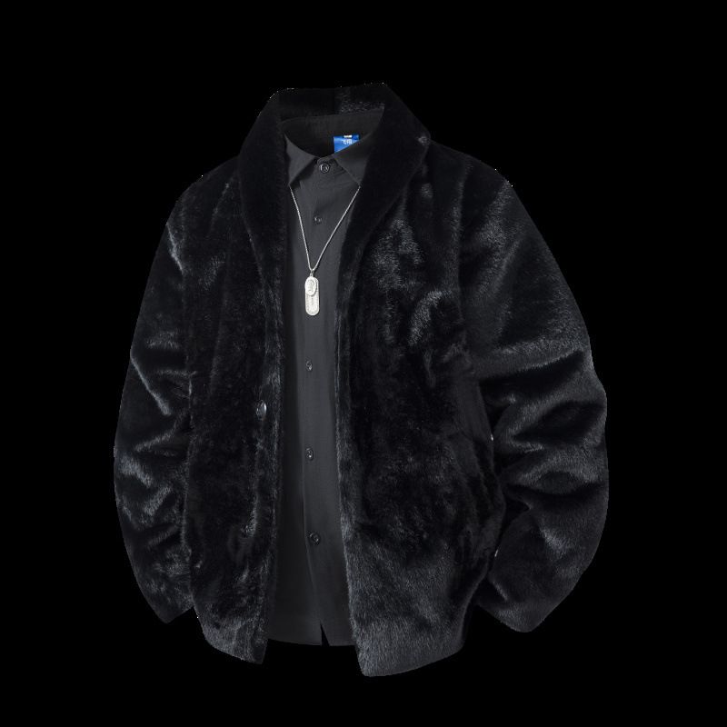 Luxus-Pelzmantel für Herren – Hochwertiger Wintermantel im Nerz-Stil für europäische Größen (Schwarz/Braun, S-3XL)_voghion.com