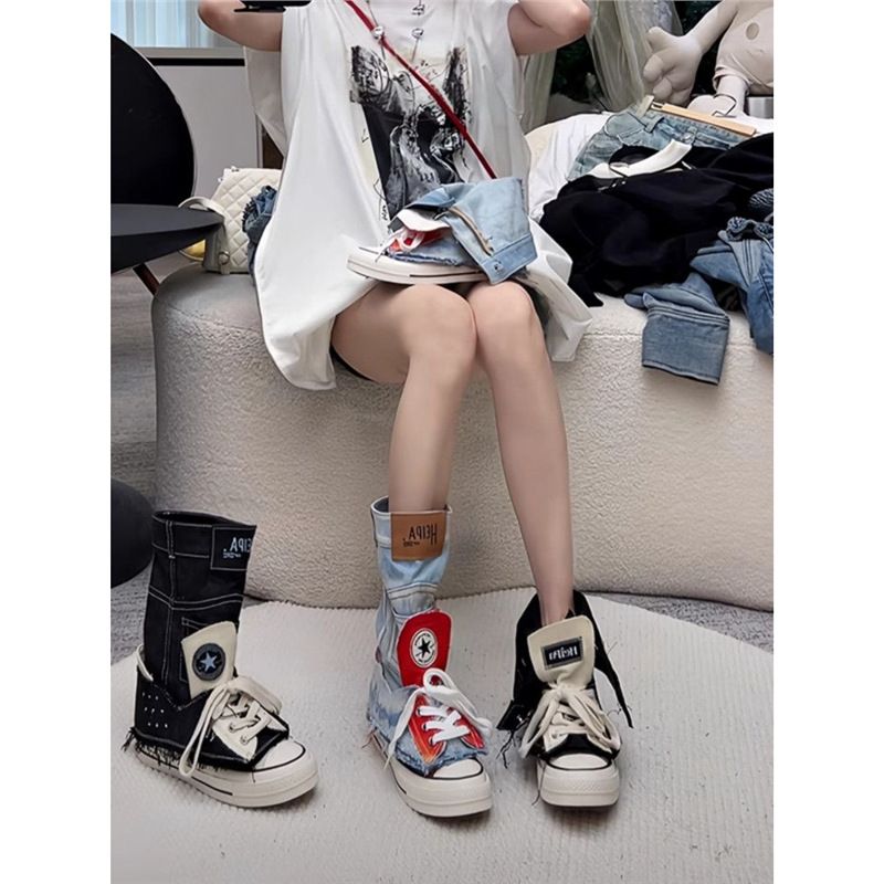 Tênis Feminino de Lona 2025: Novo Modelo Casual que Aumenta a Altura, Elegante e Versátil_voghion.com