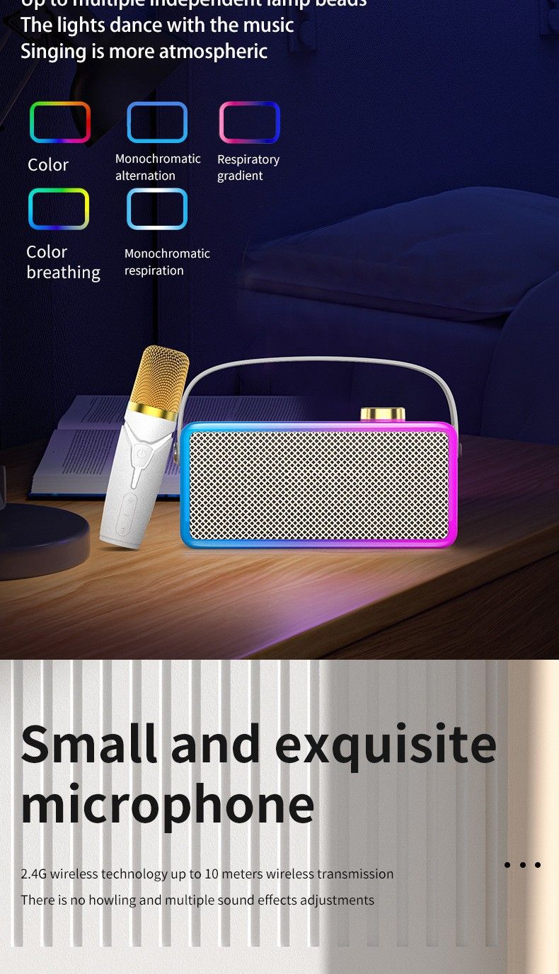 Yeni Bluetooth Hoparlör Ev Karaoke Hoparlörü Açık Hava Taşınabilir El Tipi Subwoofer USB Kart Hediye Hoparlör_voghion.com