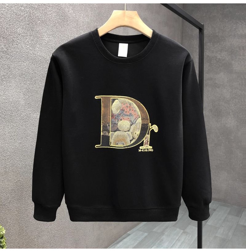 Hochwertiger bedruckter Kapuzenpullover, trendiges Baumwolloberteil mit Rundhalsausschnitt für den Frühling, langärmlige Innenschicht für Herren im Herbst und Winter_voghion.com
