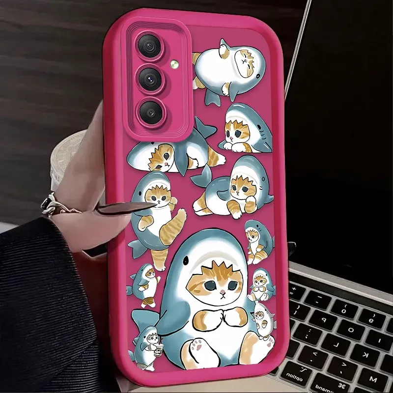 Vicces Mofusand cápamacska telefontok Samsung Galaxy A35 A55 A15 A25 A16 A06 A05 A05S A24 A13 A23 A12 A22 A32 A52 A71 A51 4G-hez_voghion.com