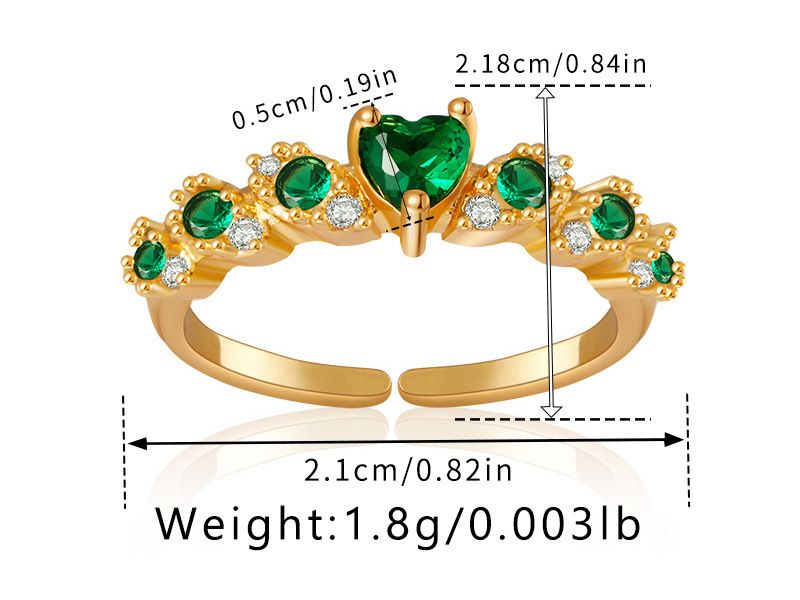 Anello di lusso leggero in zircone, vero oro galvanizzato, colore che preserva la trama del metallo, anello retrò francese, temperamento attivo, anello turchese_voghion.com