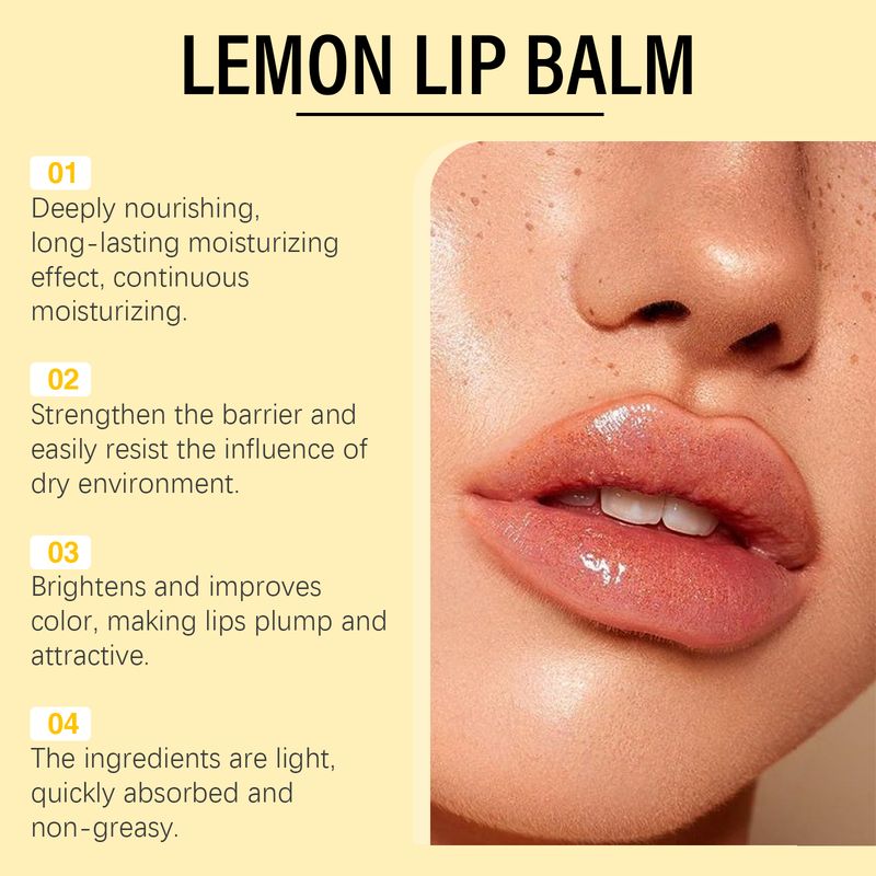 OUHOE Lemon And Ginger Lip Balm Moisturize And Moisturize With Lemon And Prevent Dry And Cracking Nourishing Lip Balm_voghion.com