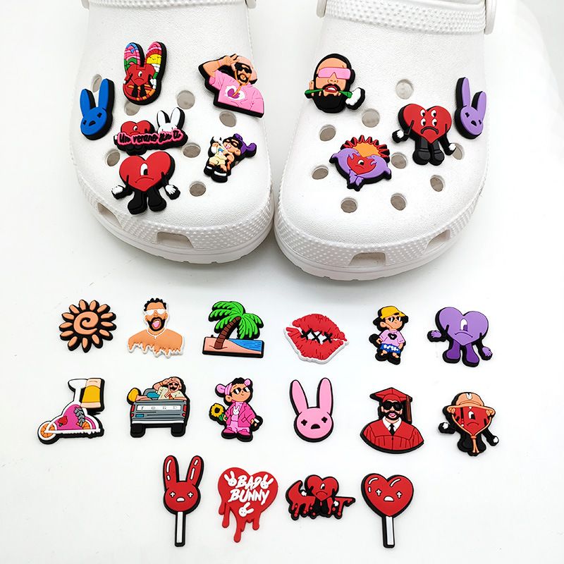 26 Sätz vun Zeechentrickfilm Bad Rabbit Serie Schong Blummen Dekorativ Schnalle Perséinlechkeet DIY Gaart Schong Schnalle Accessoiren_voghion.com