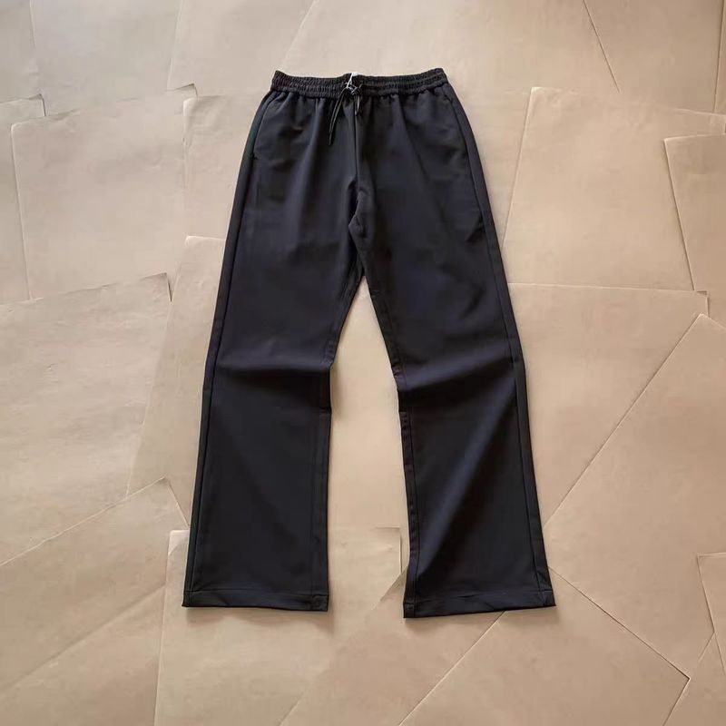 Pantaloni a gamba larga con pieghe a coltello invernali di alta qualità da uomo - Morbido misto poliestere elasticizzato, vestibilità rilassata a vita bassa per abbigliamento casual e streetwear_voghion.com
