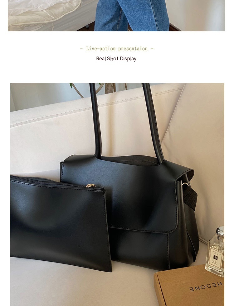 Borsa di grande capacità, Autunno e inverno, Nuovo stile alla moda ed elegante, Valigetta semplice e retrò, Design di nicchia femminile, Borsa a tracolla con una spalla_voghion.com
