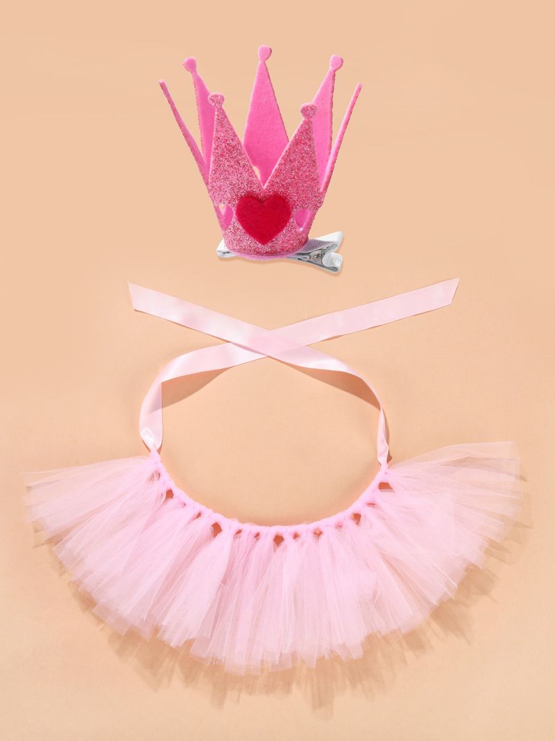 Mittelgroßes Hundeparty-Outfit, Halloween-Haustierkostüm-Set, entzückendes pelziges Kinder-Tüllkleid_voghion.com