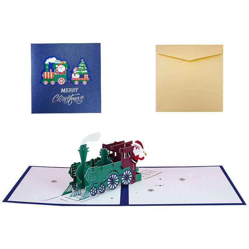 Christmas 3D Pop-Up Cards With Gold Foiling – Festive Holiday Greeting Cards For Family & Friends Custom Holiday Envelopes_voghion.com