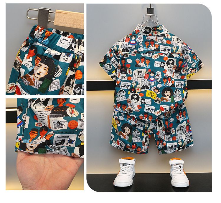 Mère et enfants garçons beau garçon bébé célébrité Internet à la mode décontracté deux pièces costume mince vêtements pour enfants_voghion.com