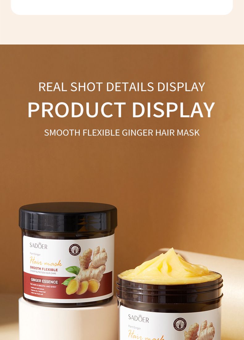 Maschera completa allo zenzero inglese 500 g SADOER Idratante e lisciante per capelli Trasmissione in diretta_voghion.com