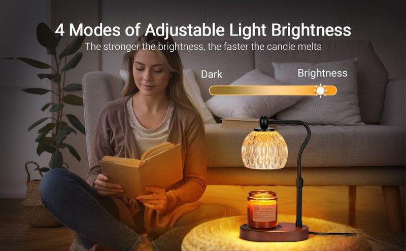 Home Furniture New Liftable Wax Melting Lamp Aromatherapy Lamp Glass Aromatherapy Furnace Bedside Lamp Timed Melting Candle Lamp Bedroom Table Lamp_voghion.com