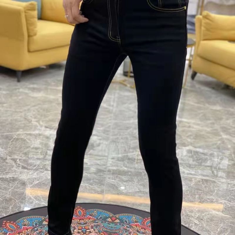 Men's Jeans 2024 Spring New High Elastic Straight Leg Slim Fit Trendy Versatile Pants For Men_voghion.com