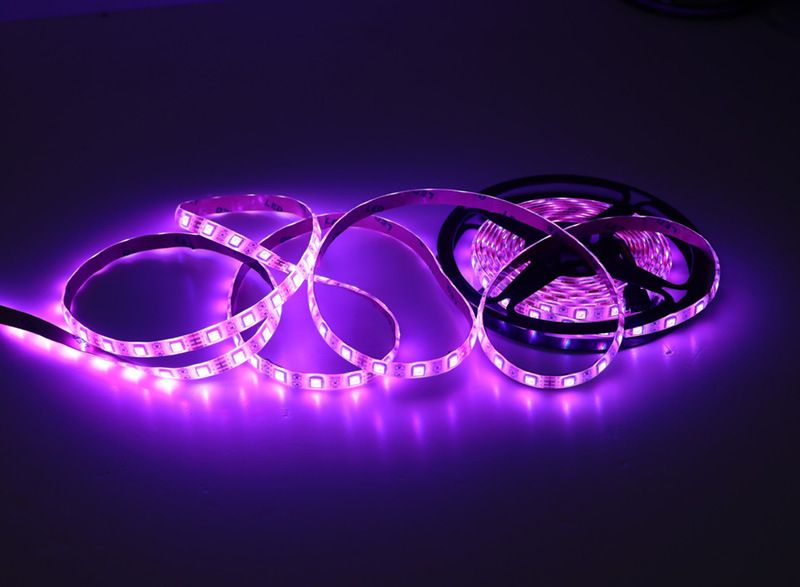Tira de luces LED RGB de 12 V - SMD 5050, control remoto IR de 24 teclas, resistente al agua IP65, luz flexible que cambia de color para fiestas, bodas y decoración del hogar._voghion.com
