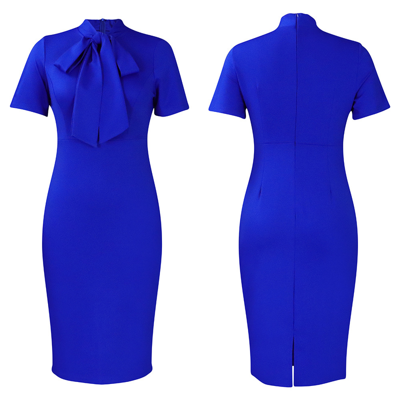 gonna a tubino aderente con spalline e maniche corte da donna, abito professionale dal temperamento_voghion.com