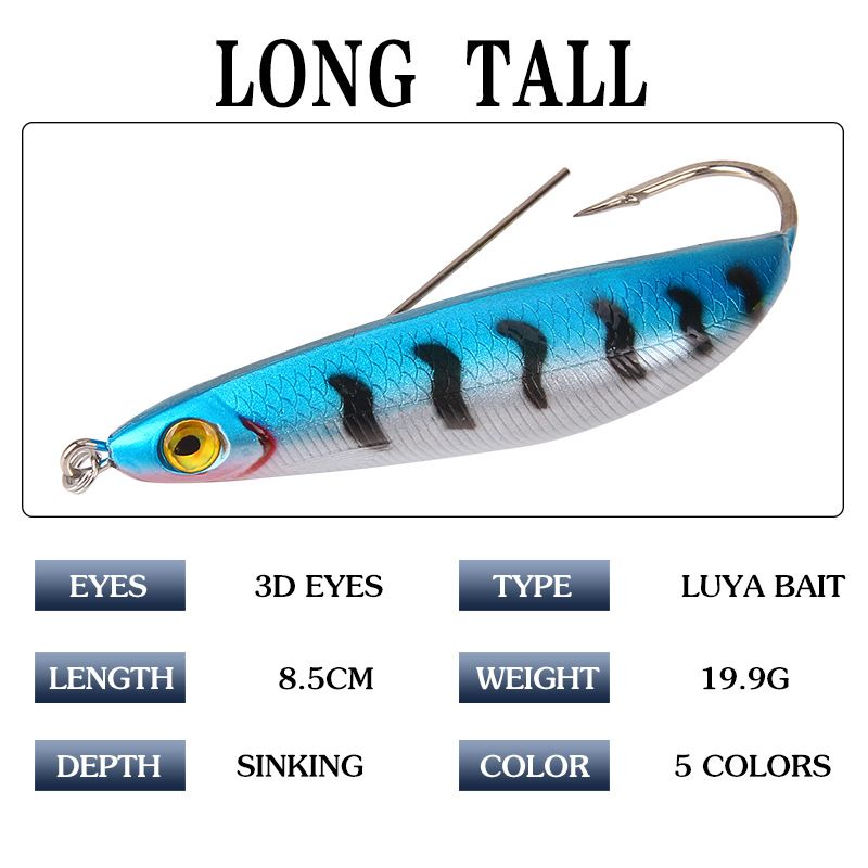 Hot Style Lure Sequins Sinking Long Throw Single Hook 8.5cm/19.9g Simulation Hard Bait Bait_voghion.com