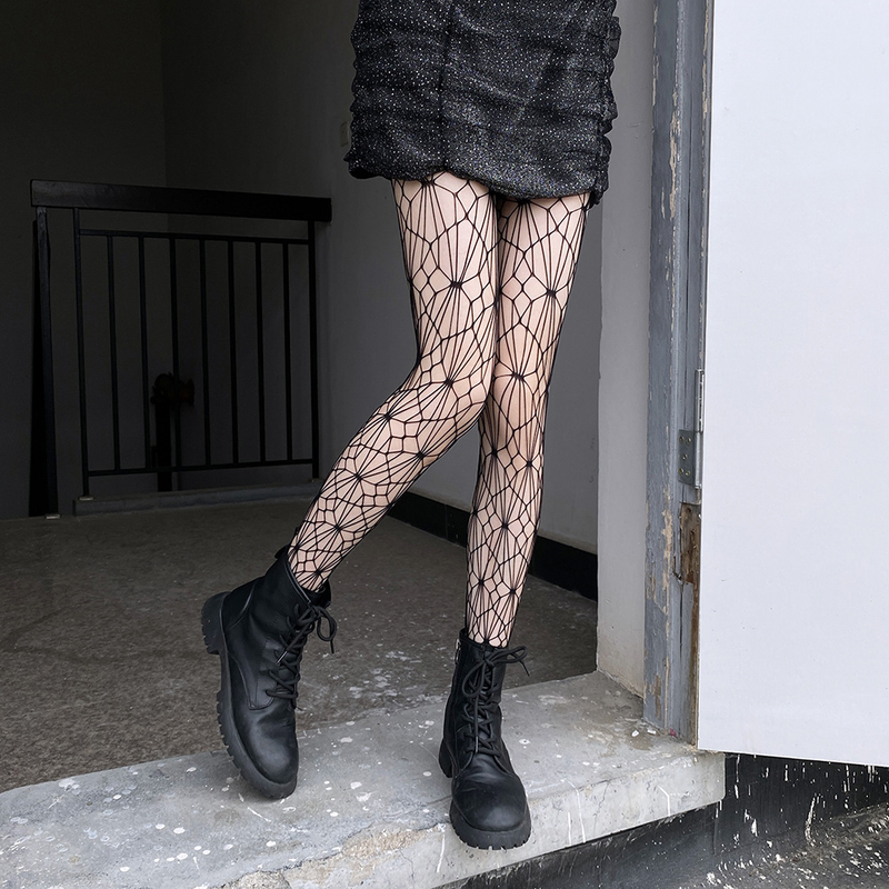 Netzstrümpfe mit Strumpfhaltern, schwarze Seide, für den Sommer, dünn, im japanischen Stil, lange Röhre, Overknee-Strümpfe für Damen_voghion.com