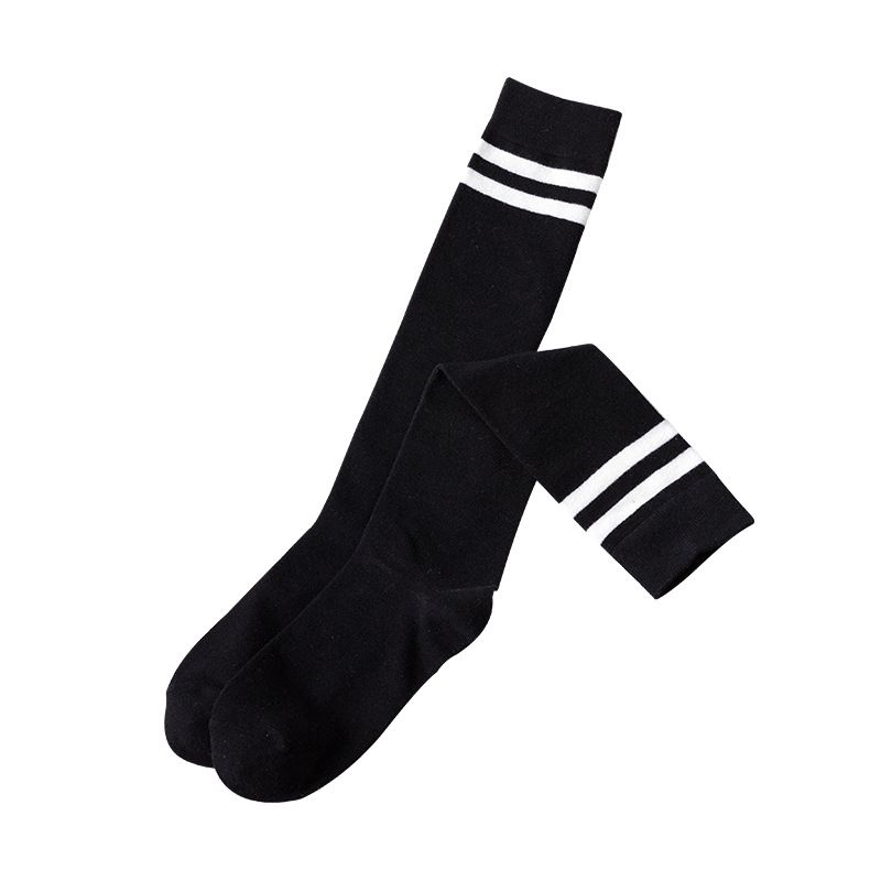 Calzini bianchi al polpaccio da donna Ins Tide Two Bar Calze a righe in puro cotone Calzini al ginocchio stile college giapponese Jk in primavera ed estate_voghion.com