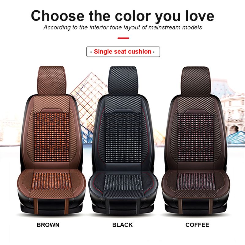 Cuscino per perline di legno, coprisedile estivo in pelle traspirante, fatto a mano, accessorio universale per auto_voghion.com