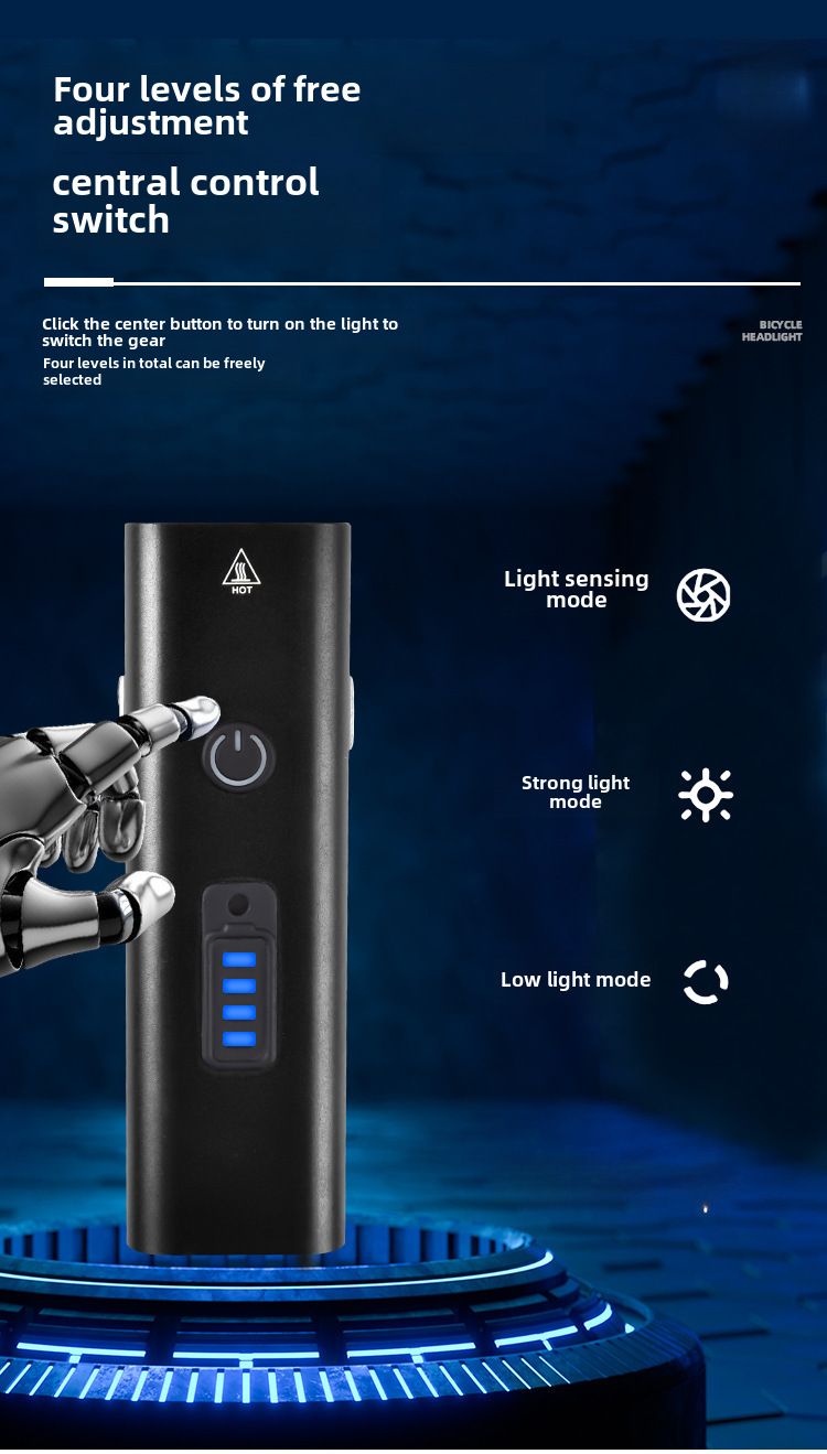 Luce per bicicletta Faro per auto da strada per mountain bike con sensore di luce intelligente Luce per guida notturna Protezione dalla pioggia Torcia notturna Attrezzatura_voghion.com