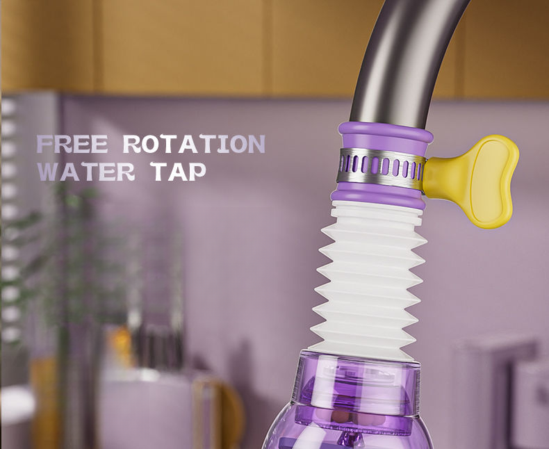 Universal Kitchen Faucet Splash-Proof Shower Extender Rotatable Telescopic Filter Water Saving_voghion.com