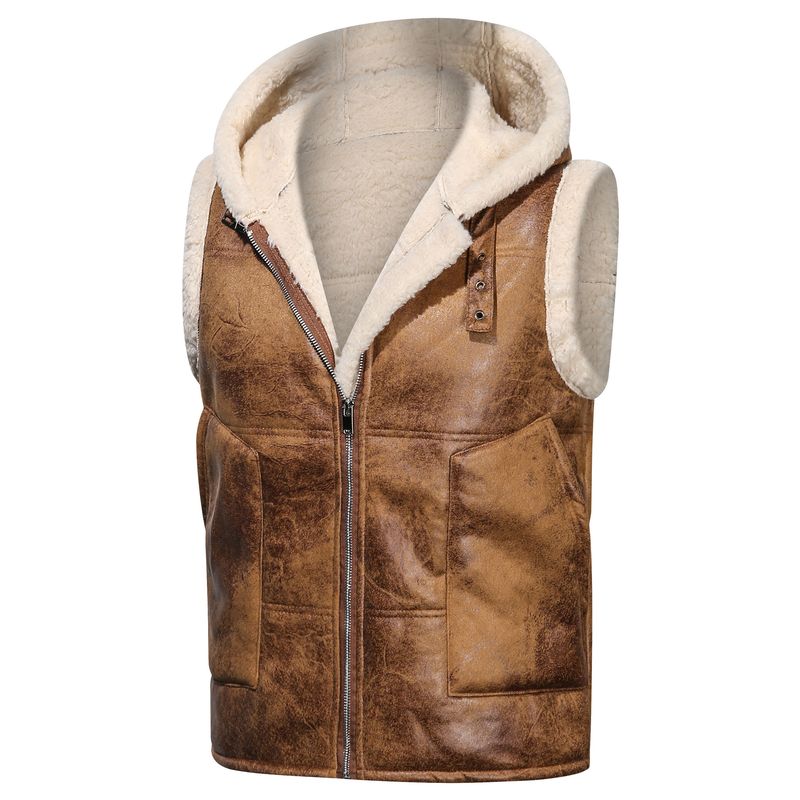 Nuovo cappotto invernale casual con cappuccio e caldo cappotto in lana di agnello da uomo_voghion.com