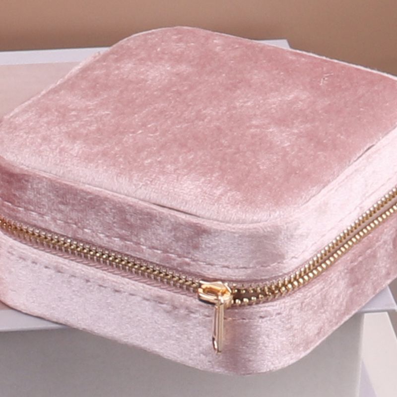 Portable Jewelry Organizer Box - Velvet-Lined Multi-Layer Storage Case For Earrings, Rings & Necklaces (10x10x5cm)_voghion.com