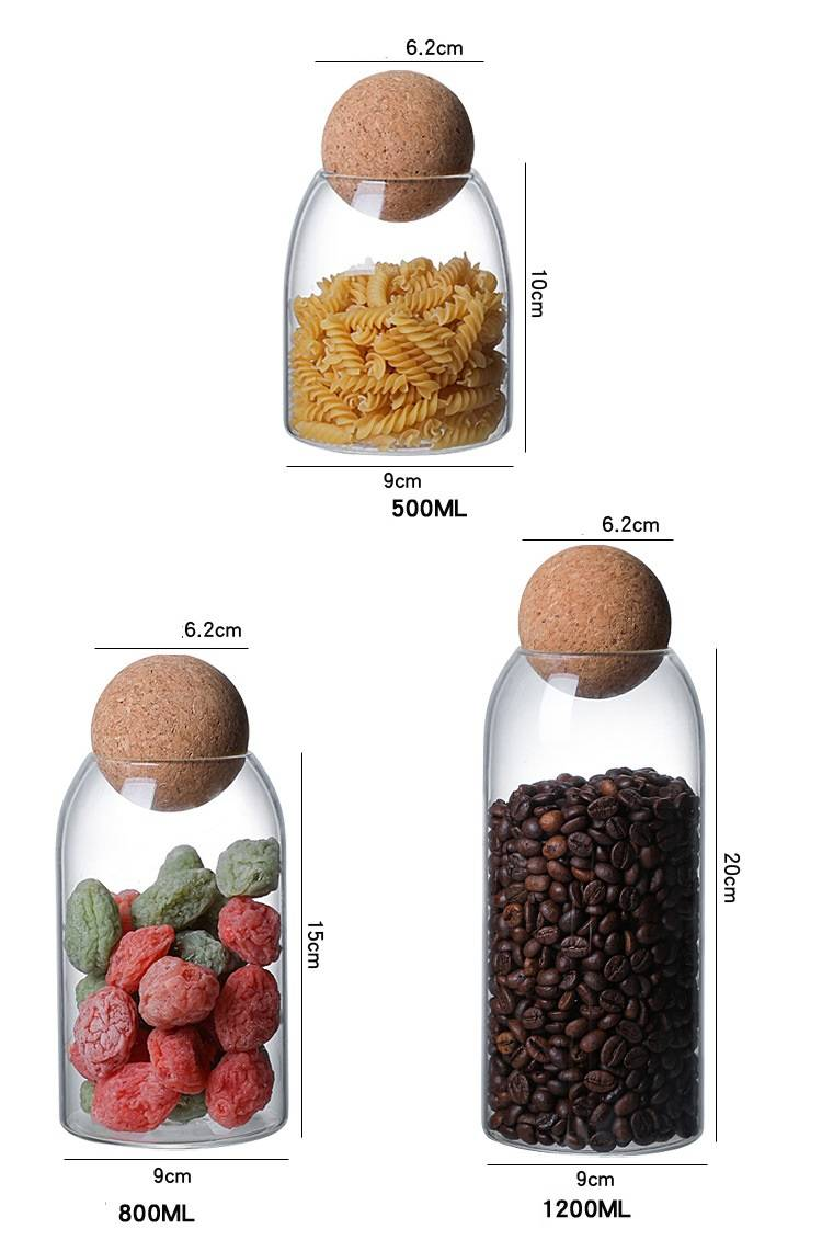 High Borosilicate Glass Storage Jars Tea Jars Coffee Bean Storage Jars_voghion.com
