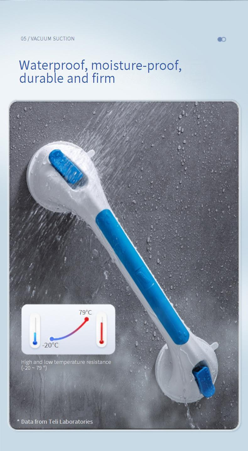 Suction Cup Grab Bar No Drill Safety Handrail For Toilet & Shower (Non-Slip Elderly Fall Prevention Adjustable Angle Rustproof Stainless Steel)_voghion.com