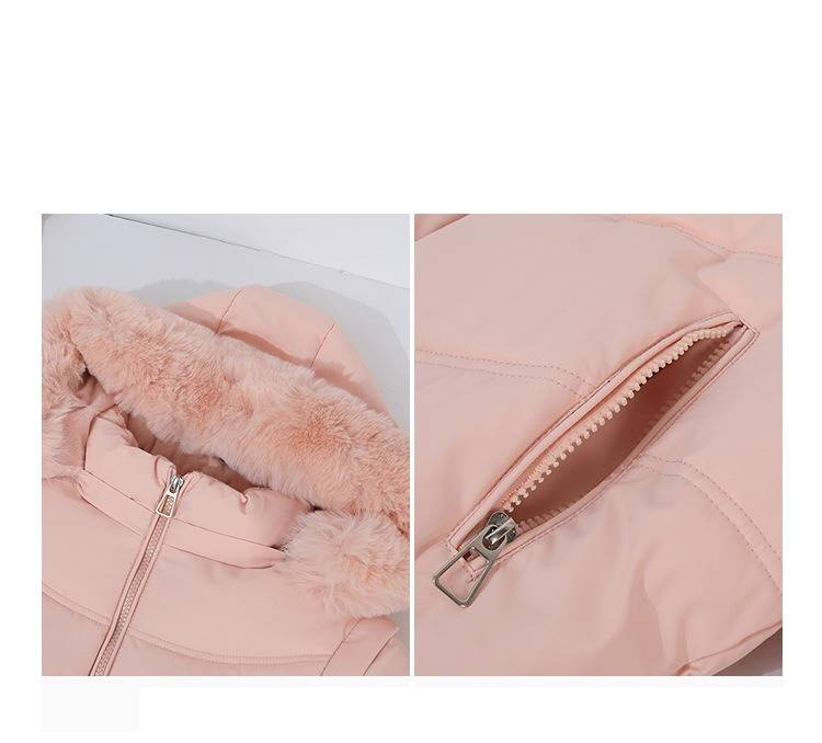 Chaqueta acolchada con ribete de piel sintética y mangas desmontables para mujer, abrigo corto de invierno con capucha, abrigo acolchado y cálido para tallas pequeñas y ajustadas._voghion.com