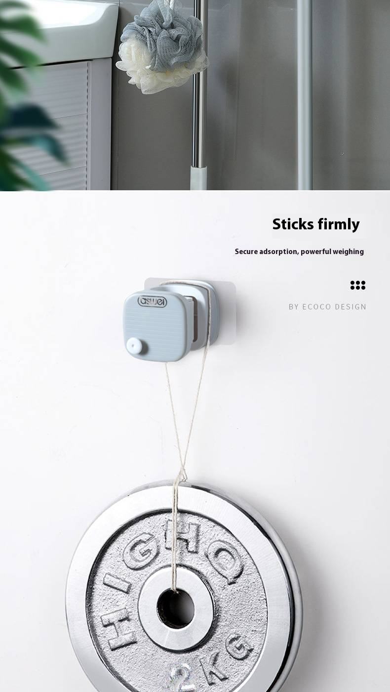 Adhesive Wall Mount For Mops & Brooms – No Drill Space-Saving Holder (3 Colors, Heavy Duty, Rustproof, 2-Pack)_voghion.com