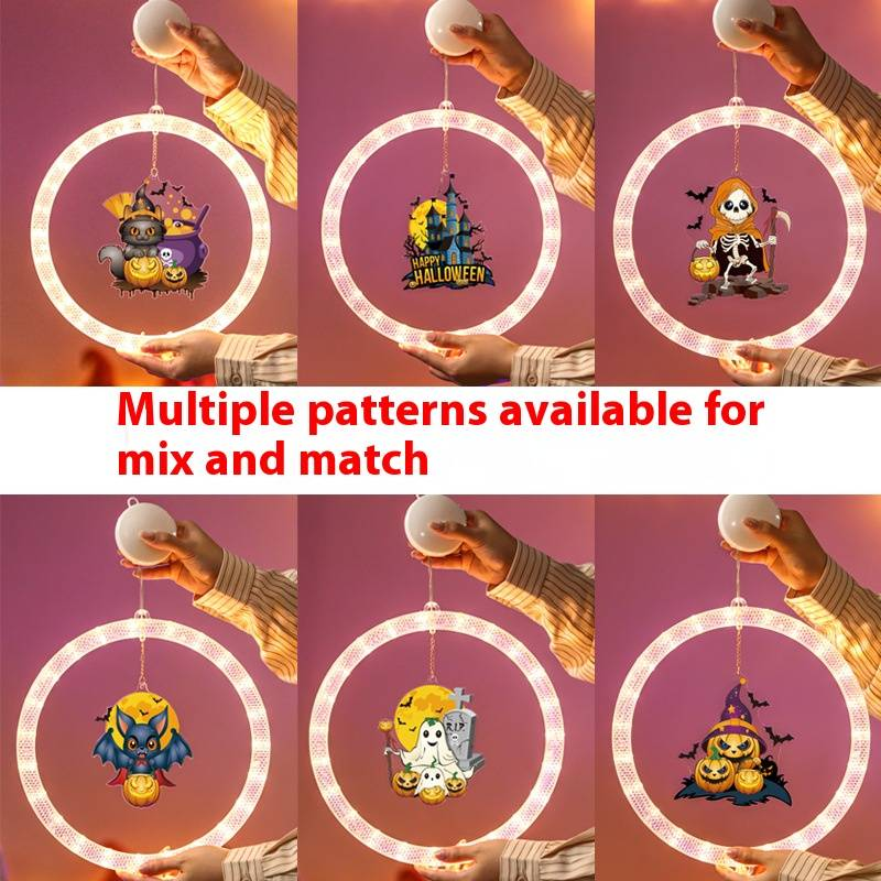 Remote Control Halloween Light Decorations – LED Animated Running Lights With Spooky Ghost, Pumpkin, Bat, Skeleton & Castle Designs_voghion.com