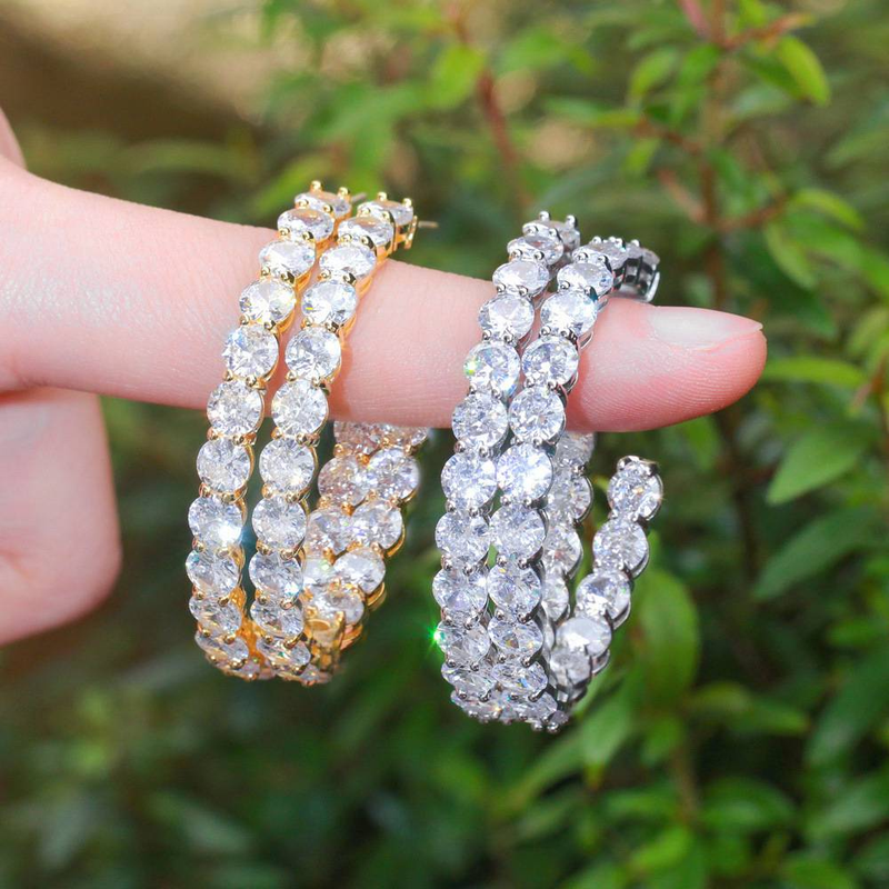 High-End-Zirkon-Diamant-große Creolen für Damen, 18 Karat Gold, Schmuck, elegant, klein, V-Geometrie, Ohrpiercing, Weihnachten_voghion.com