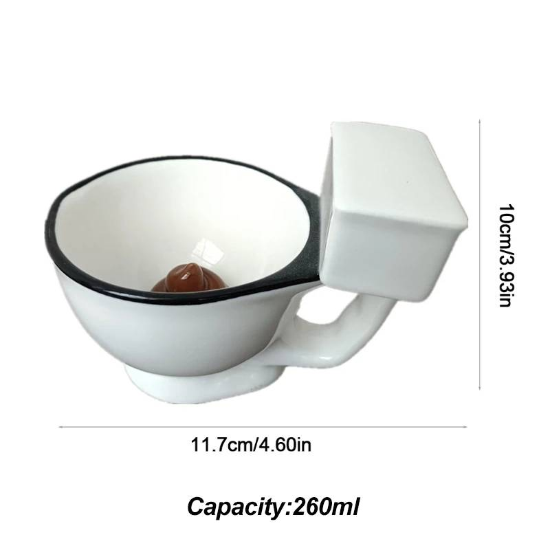 Tasse de toilette créative en céramique, tasse à thé, tasse à café, cadeau humoristique 3D, tasse à thé, tasse à glace_voghion.com