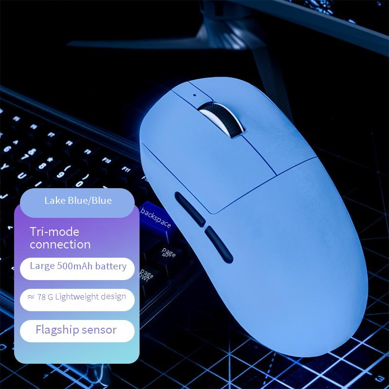 Leichte Gaming-Maus mit drei Modi und 2,4-G-/Bluetooth-/Kabelverbindung, wiederaufladbar, 6400 DPI, 7 Tasten, ergonomisches Design_voghion.com