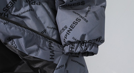 Unisex Oversized Puffer Jacket – Streetwear Color-Block Letter Print Stand Collar Coat (Thermal Polyester Fill, Winter-Ready Unisex Fashion)_voghion.com