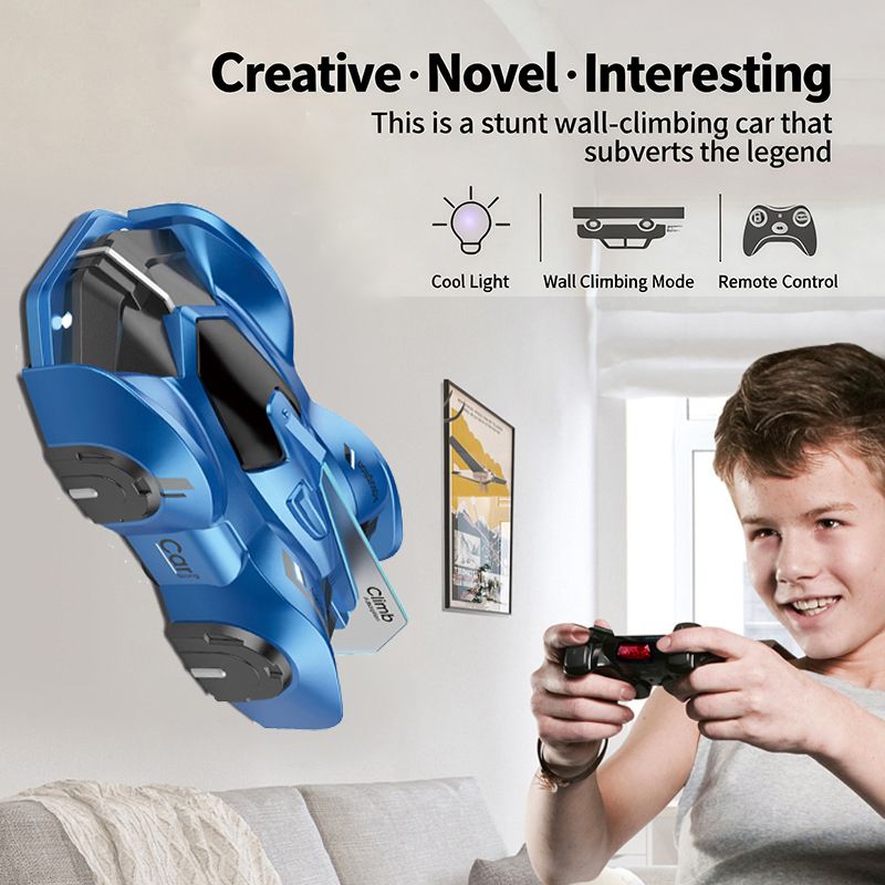 Funny 2.4G Stunt Remote-Controlled Wall-Climbing Car Toys With Lights Boy RC Wall Climbing Car Toys_voghion.com