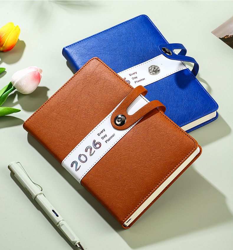 2026 Daily Planner - 365 Days Undated Schedule Notebook For Time Management, Productivity & Goal Tracking, PU Leather Cover, A5 Size_voghion.com