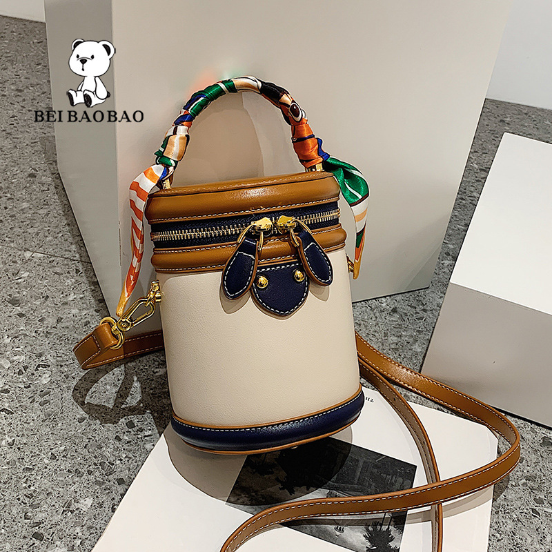 Borsa a secchiello per l'estate 2023 da donna nuova borsa a cilindro dal design di nicchia borsa a tracolla portatile piccola borsa sciarpa mini borsa per donna_voghion.com